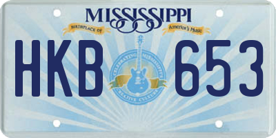 MS license plate HKB653
