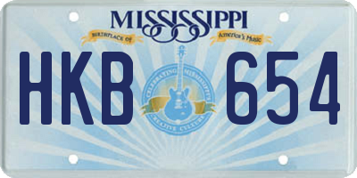 MS license plate HKB654