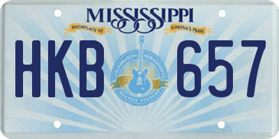 MS license plate HKB657