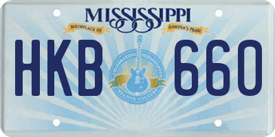 MS license plate HKB660