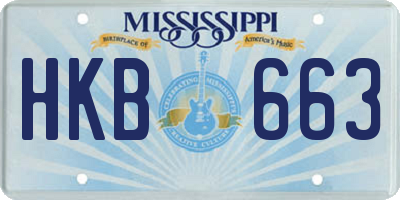 MS license plate HKB663