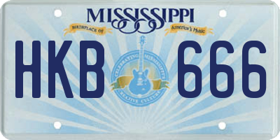 MS license plate HKB666