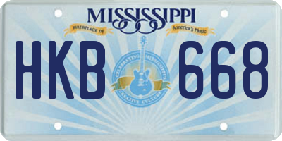 MS license plate HKB668