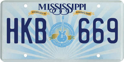 MS license plate HKB669
