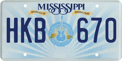 MS license plate HKB670