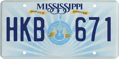 MS license plate HKB671