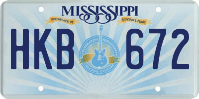 MS license plate HKB672