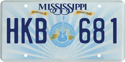 MS license plate HKB681