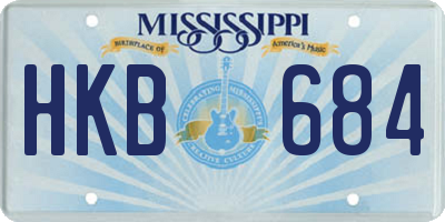 MS license plate HKB684