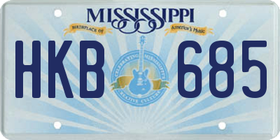 MS license plate HKB685