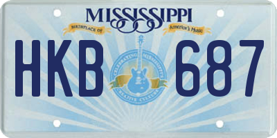 MS license plate HKB687