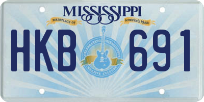 MS license plate HKB691