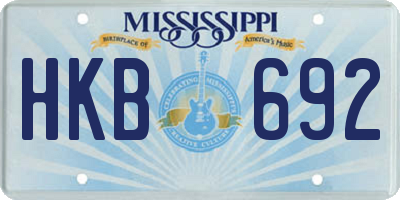 MS license plate HKB692