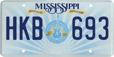 MS license plate HKB693