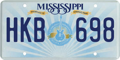 MS license plate HKB698