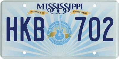 MS license plate HKB702