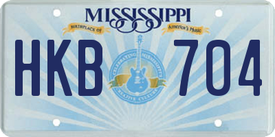 MS license plate HKB704