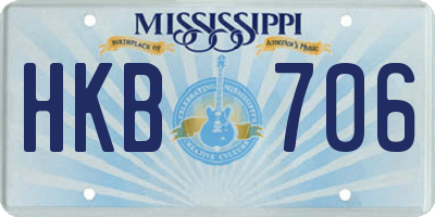 MS license plate HKB706
