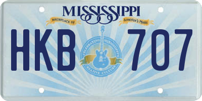MS license plate HKB707