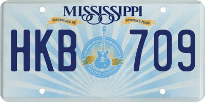 MS license plate HKB709