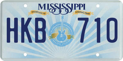 MS license plate HKB710