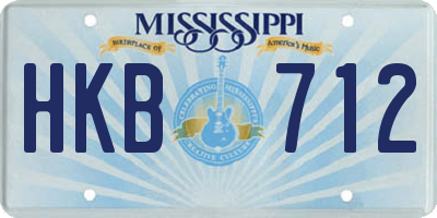 MS license plate HKB712