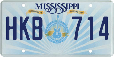 MS license plate HKB714