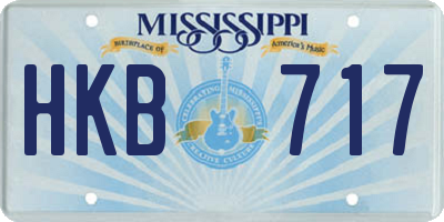 MS license plate HKB717