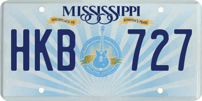MS license plate HKB727