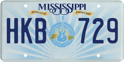 MS license plate HKB729