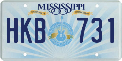 MS license plate HKB731