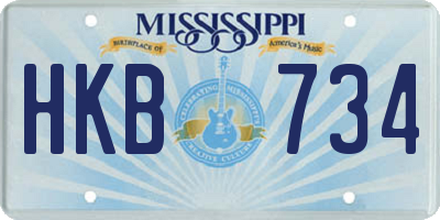 MS license plate HKB734