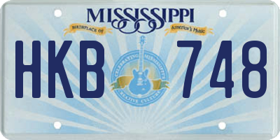 MS license plate HKB748