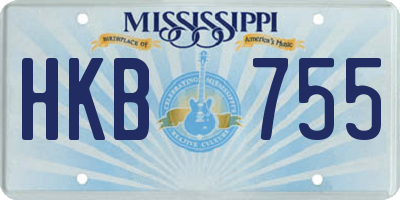 MS license plate HKB755
