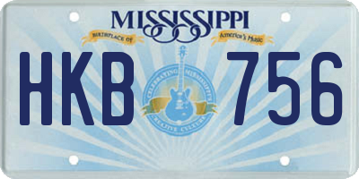 MS license plate HKB756