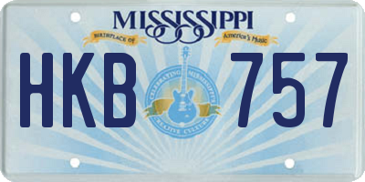 MS license plate HKB757