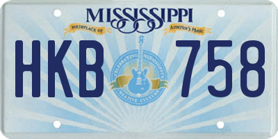 MS license plate HKB758