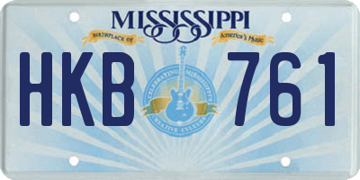 MS license plate HKB761