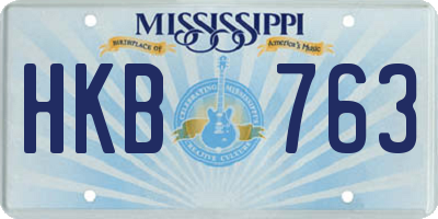 MS license plate HKB763