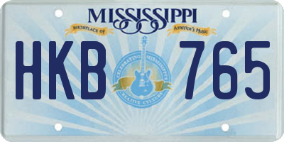 MS license plate HKB765