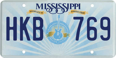 MS license plate HKB769