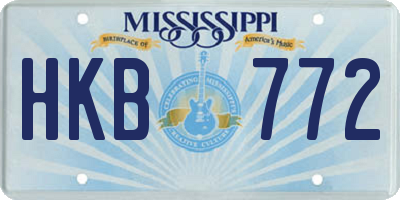 MS license plate HKB772