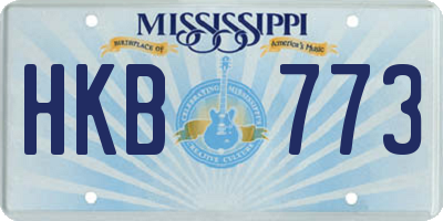 MS license plate HKB773