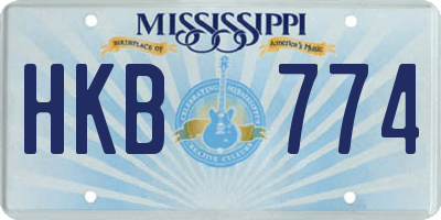 MS license plate HKB774