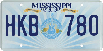 MS license plate HKB780