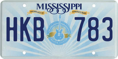 MS license plate HKB783