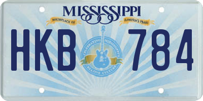 MS license plate HKB784