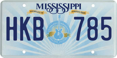 MS license plate HKB785