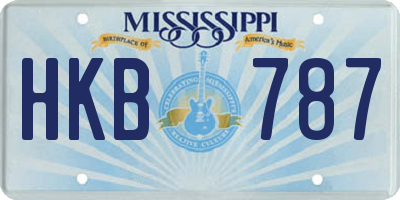 MS license plate HKB787