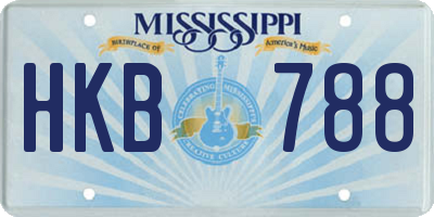 MS license plate HKB788